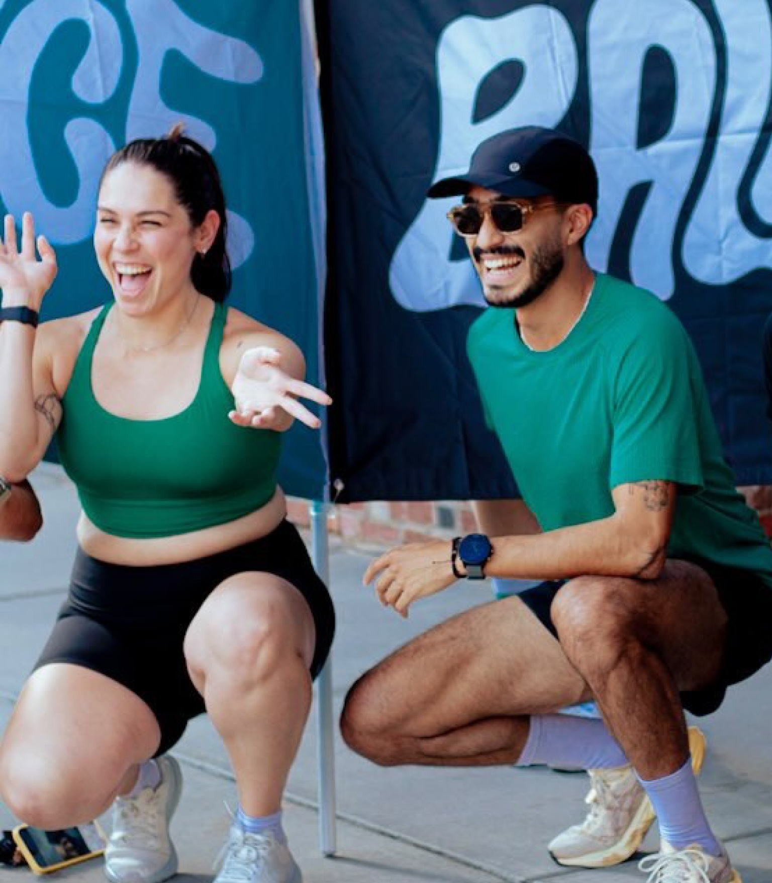 Balance runners cheering